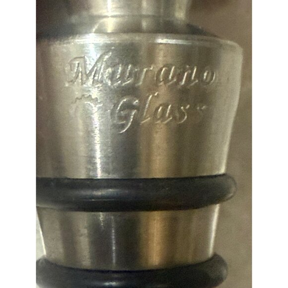 Murano Glass Wine Bottle Stopper With Multicolor Millefiori Design & Stainless S - Picture 6 of 9